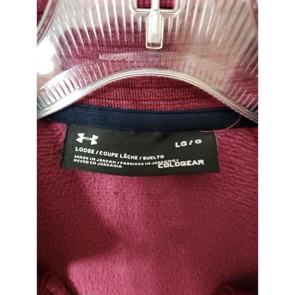 Under Armour Storm Coldgear Sweatshirt Mens L Mauve Long Sleeve Golf Fleece - Picture 5 of 9